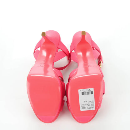 Saint Laurent Grained Calfskin Tribute 75 Platform Sandals 39 Rose Clair 5 of 7