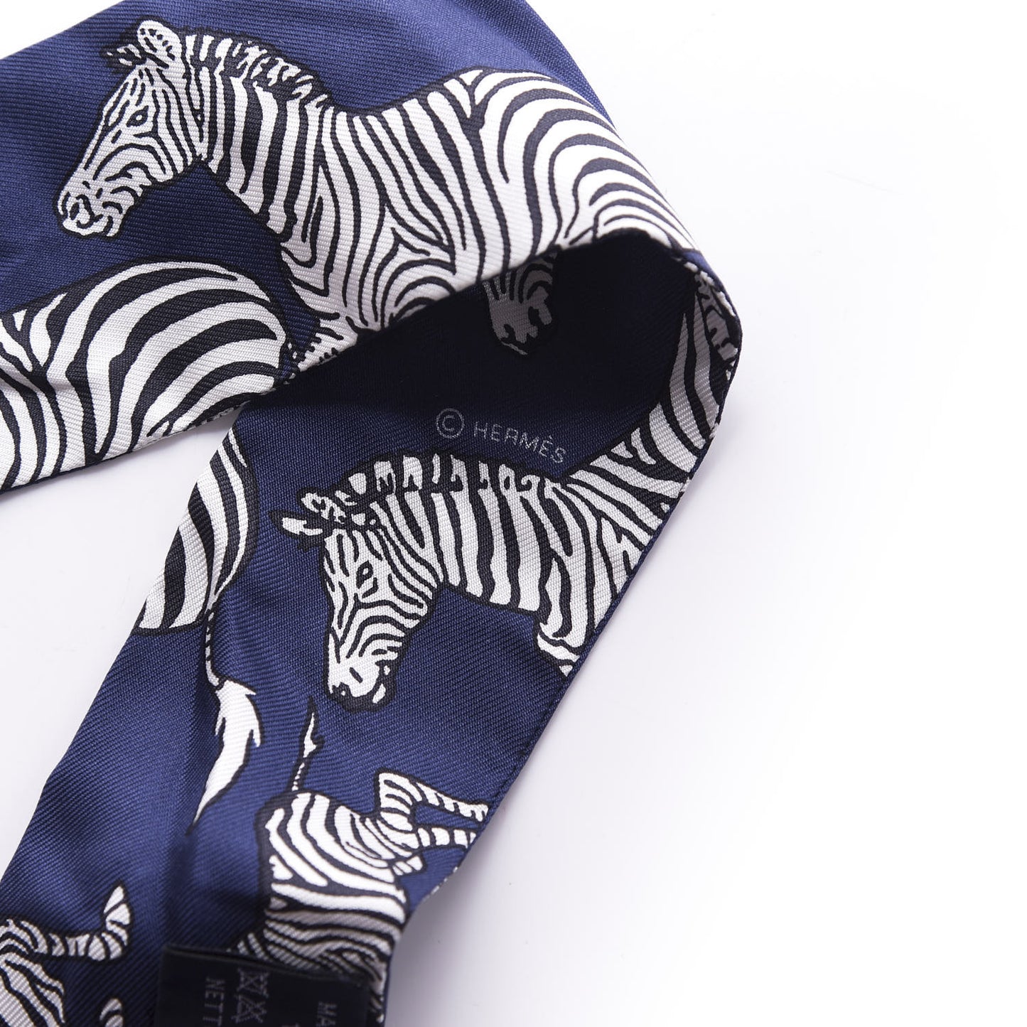 Silk Les Zebres Twilly Gris Marine Black White