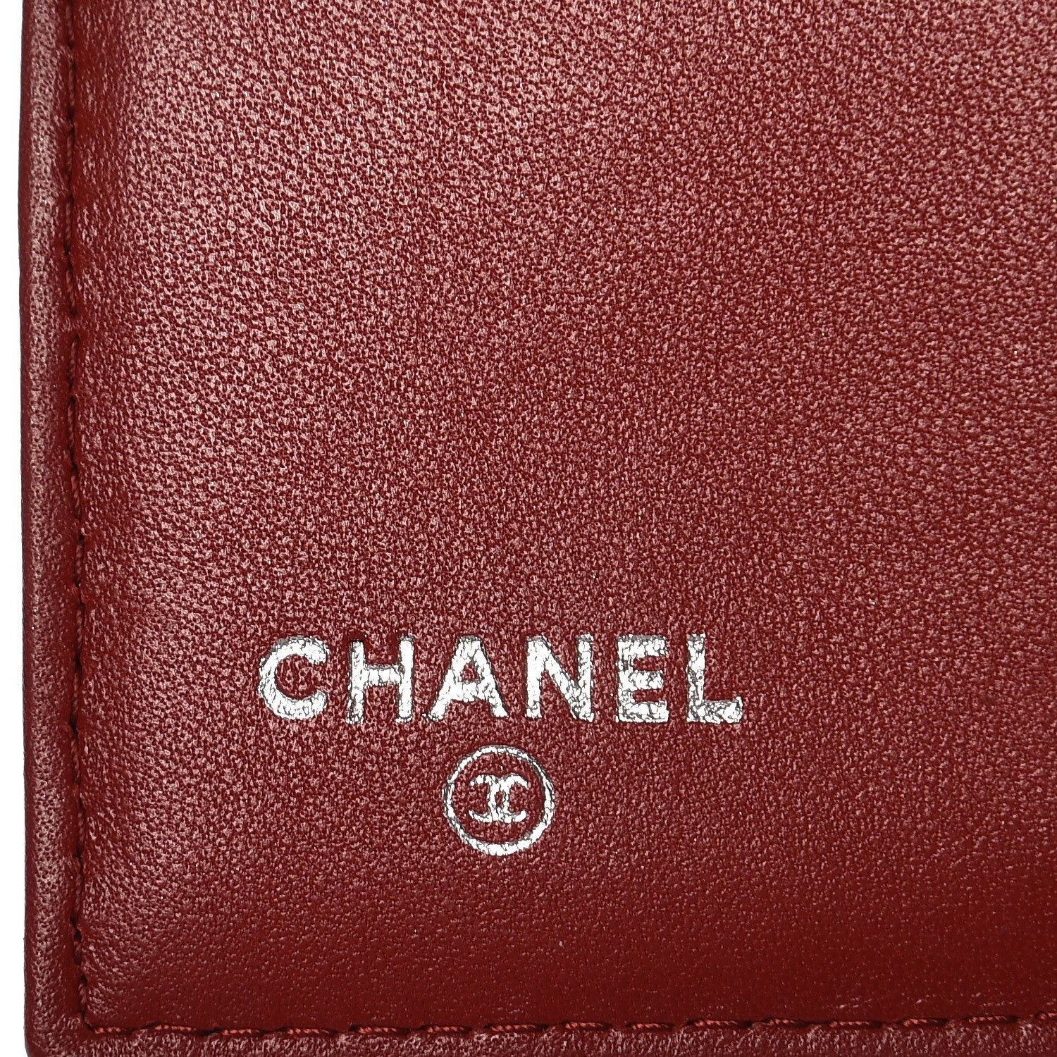 Chanel Lambskin Camellia Embossed French Wallet Dark Red 6 of 9