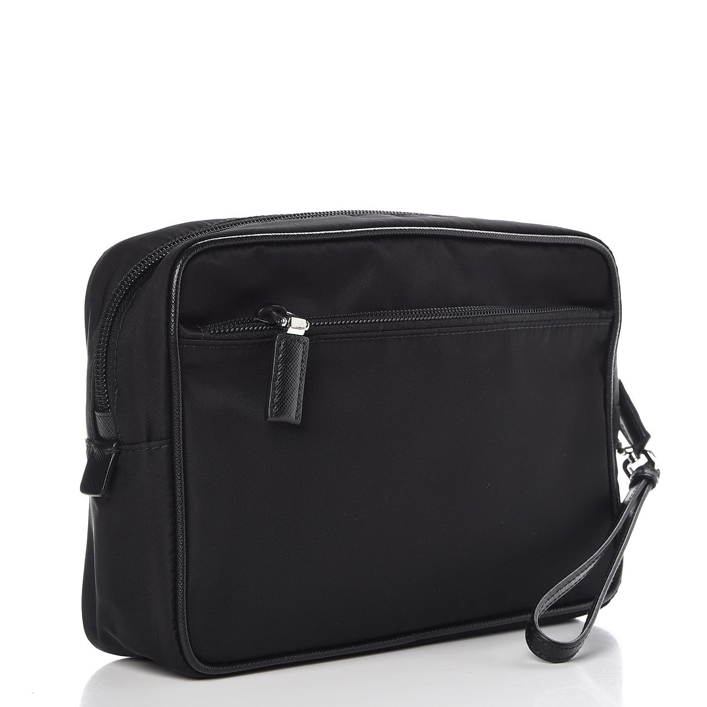 Tessuto Nylon Saffiano Wristlet Black