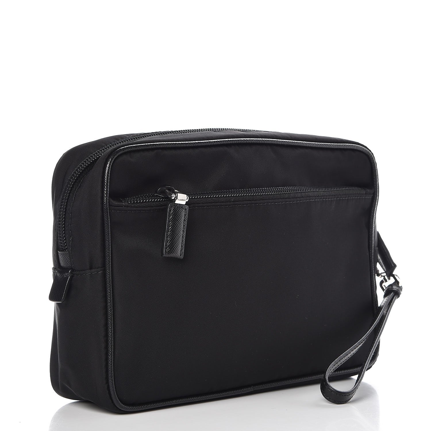 Prada Tessuto Nylon Saffiano Wristlet Black 3 of 8