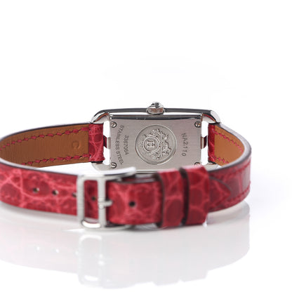 Hermes Stainless Steel Alligator 17mm Nantucket Quartz Watch Braise 5 of 9