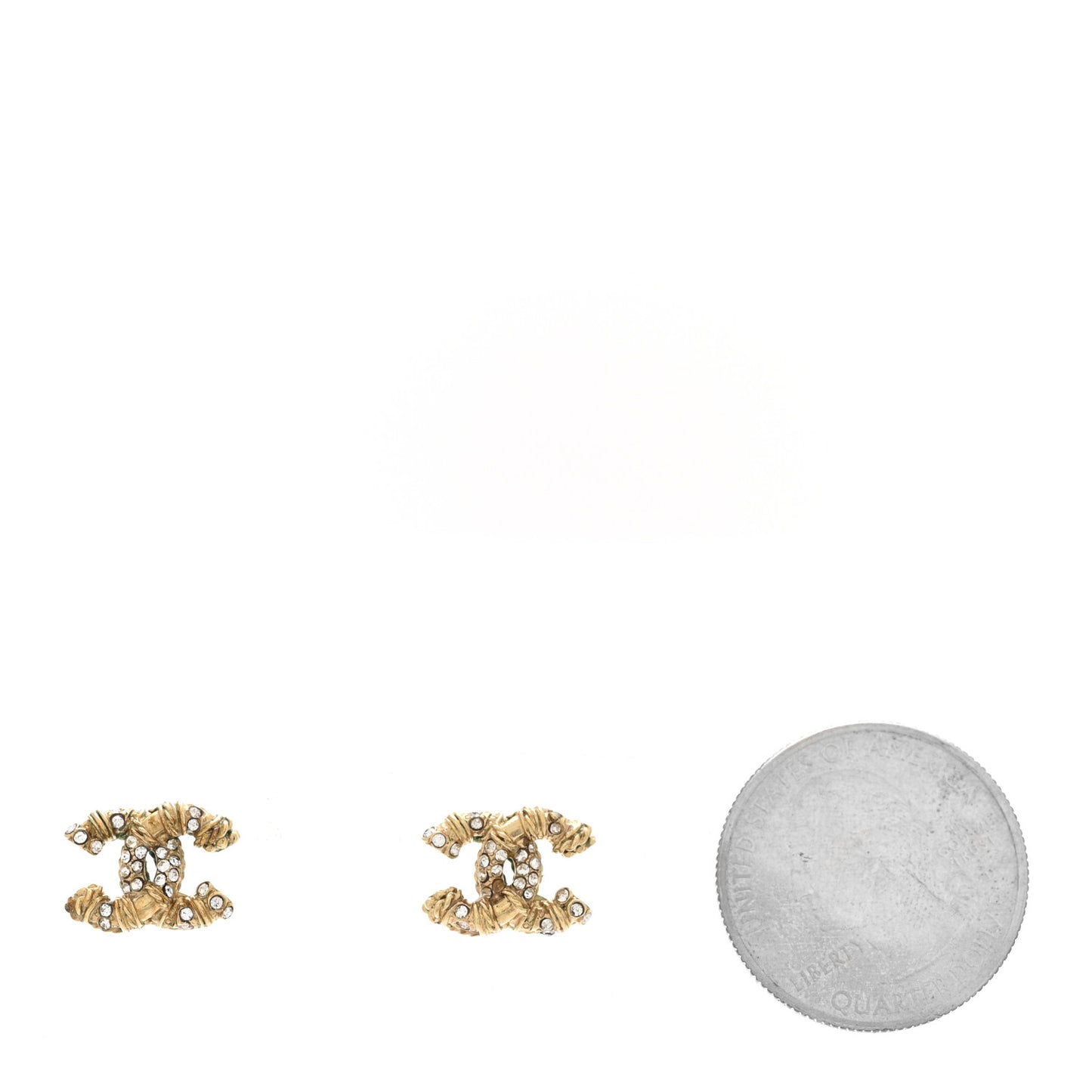 Crystal Mini Twist CC Earrings Gold