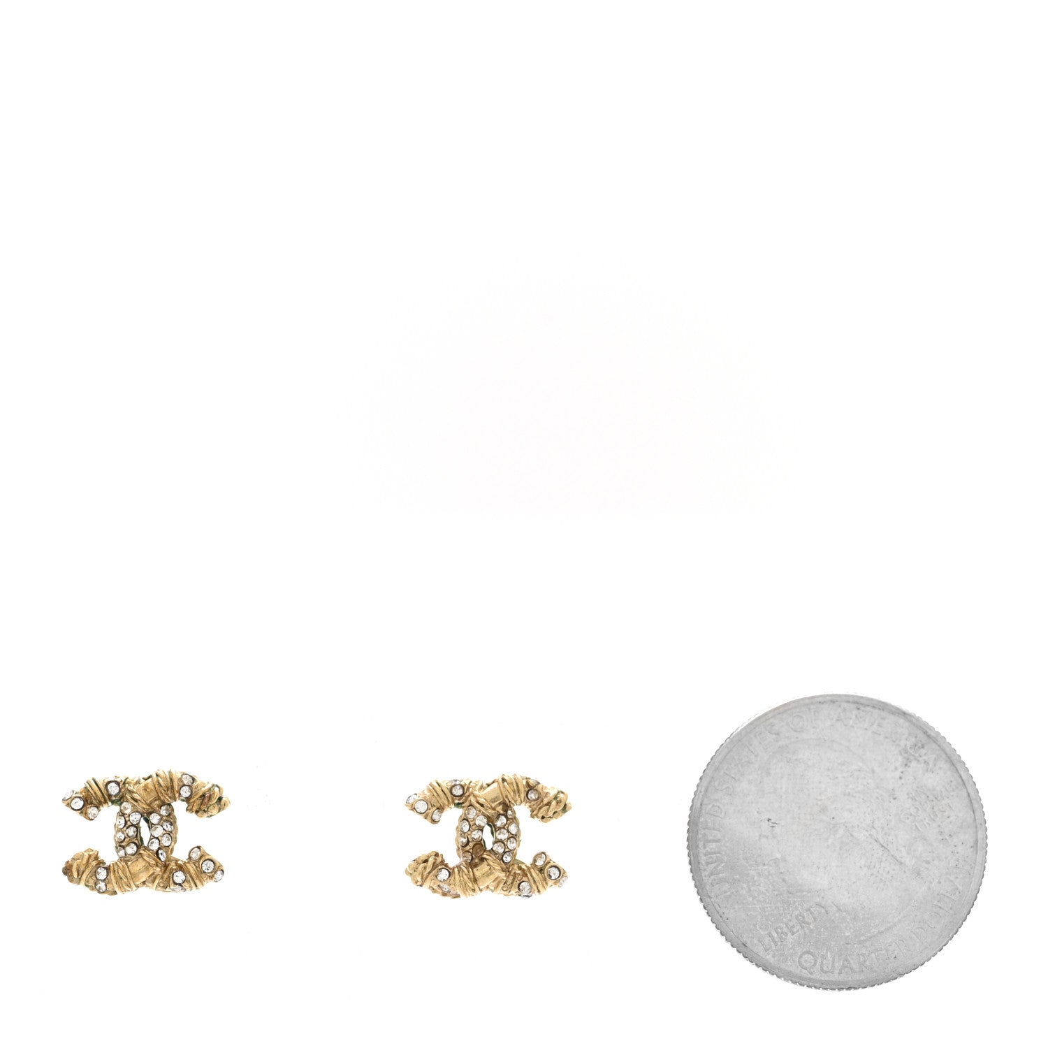 Chanel Crystal Mini Twist CC Earrings Gold 2 of 6