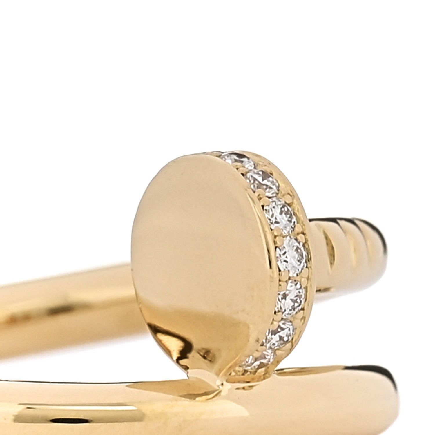 Cartier 18K Yellow Gold Diamond Juste Un Clou Ring 53 6.5 5 of 5