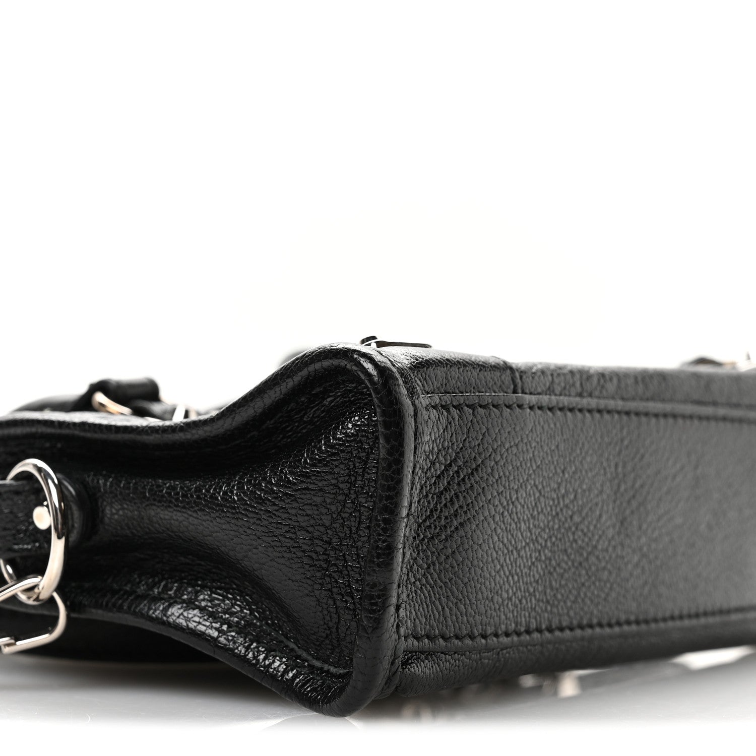 Balenciaga Chevre Silver Metallic Edge Hardware Nano City Black 9 of 11