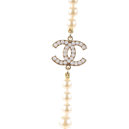 Chanel Graduated Pearl CC Long Necklace Gold 3 of 4