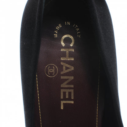 Chanel Satin Plateau Pumps 40 Black Gold 7 of 8