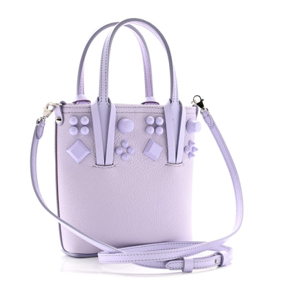 Christian Louboutin Calfskin Empire Spike Studded Mini North South Cabata Tote Lilac Smoke 3 of 10