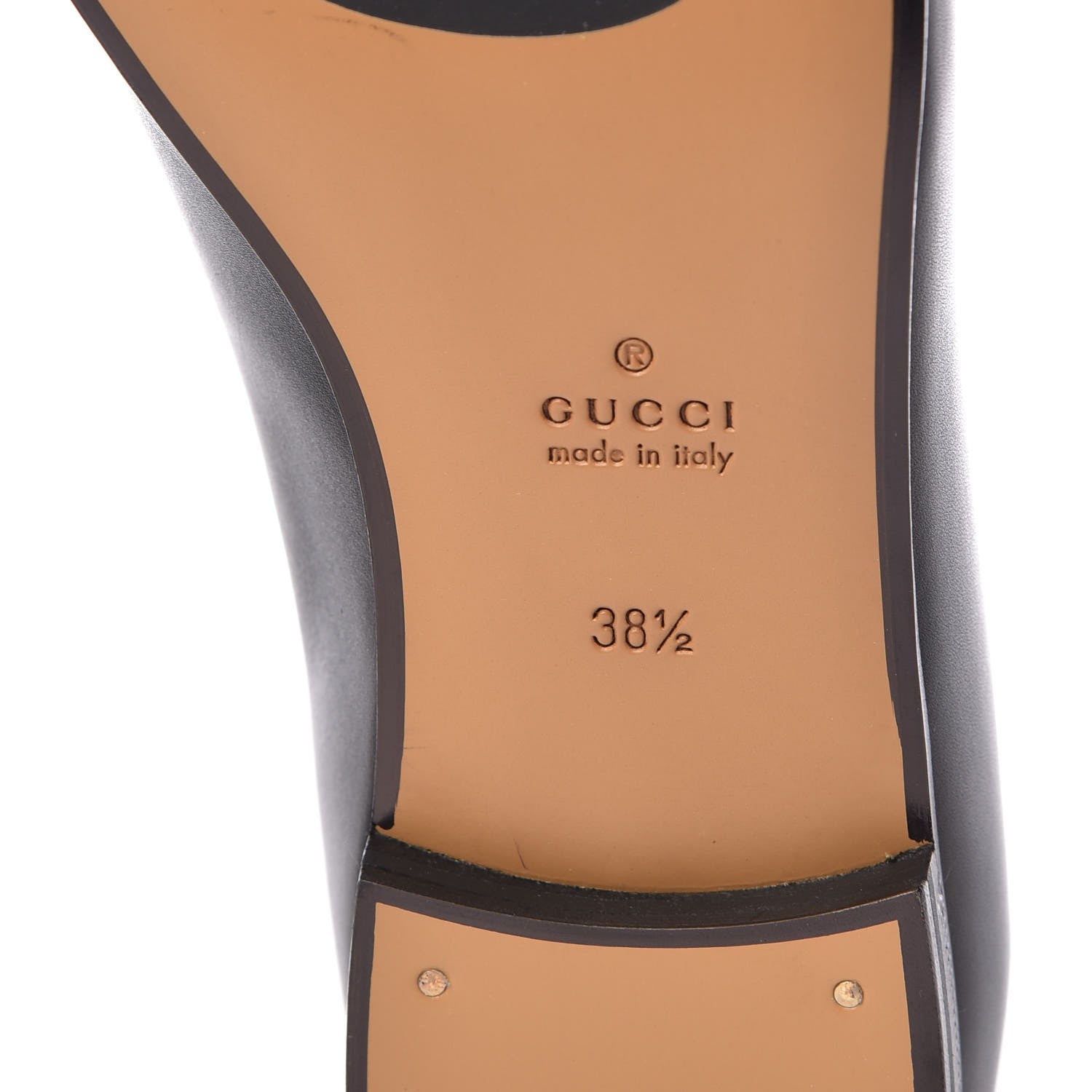 Gucci Calfskin Womens Jordaan Loafers 38.5 Black 6 of 8