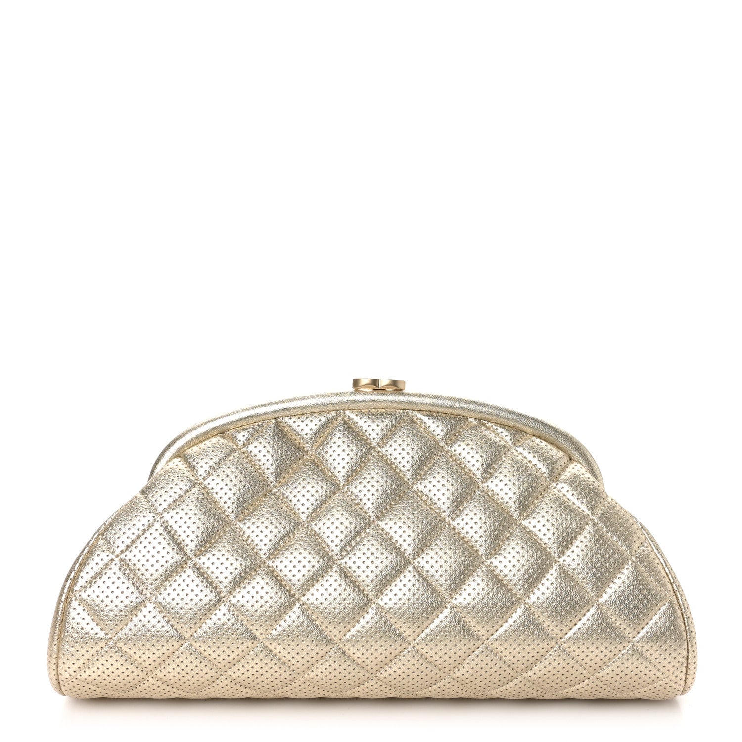 Chanel Metallic Lambskin Perforated Timeless Clutch  Gold 1 of 10