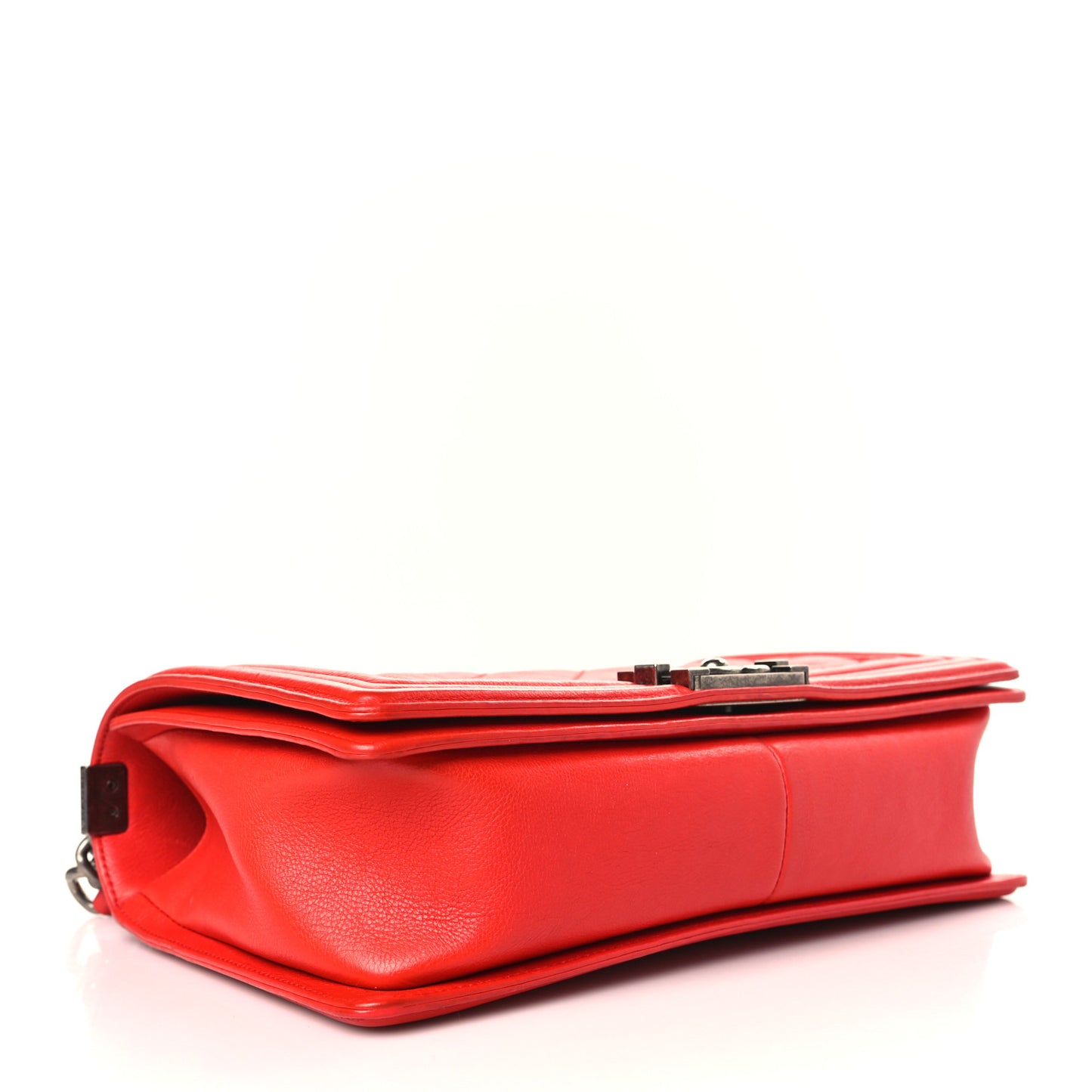 Calfskin Double Stitch New Medium Boy Flap Red