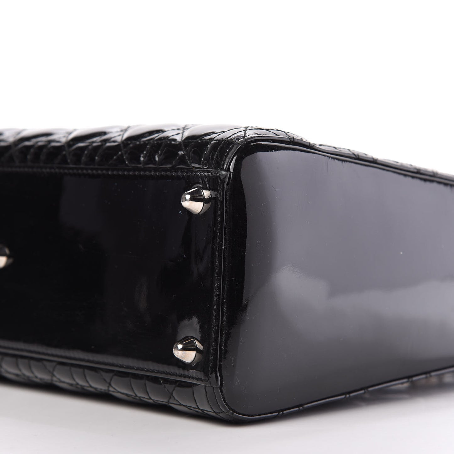 Patent Cannage Large Lady Dior Black