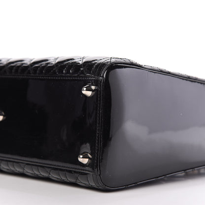 Christian Dior Patent Cannage Large Lady Dior Black 7 of 10