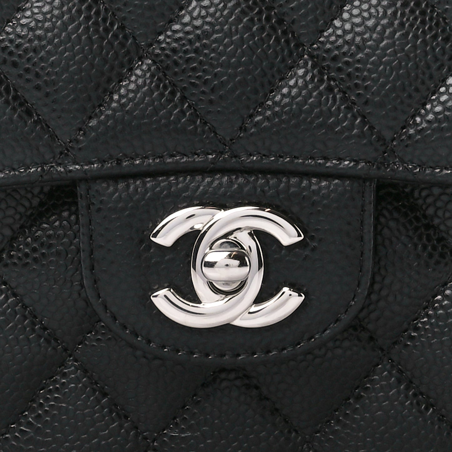 Caviar Quilted Small Double Flap Black