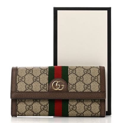 Gucci GG Supreme Monogram Web Ophidia Continental Wallet Brown 8 of 8