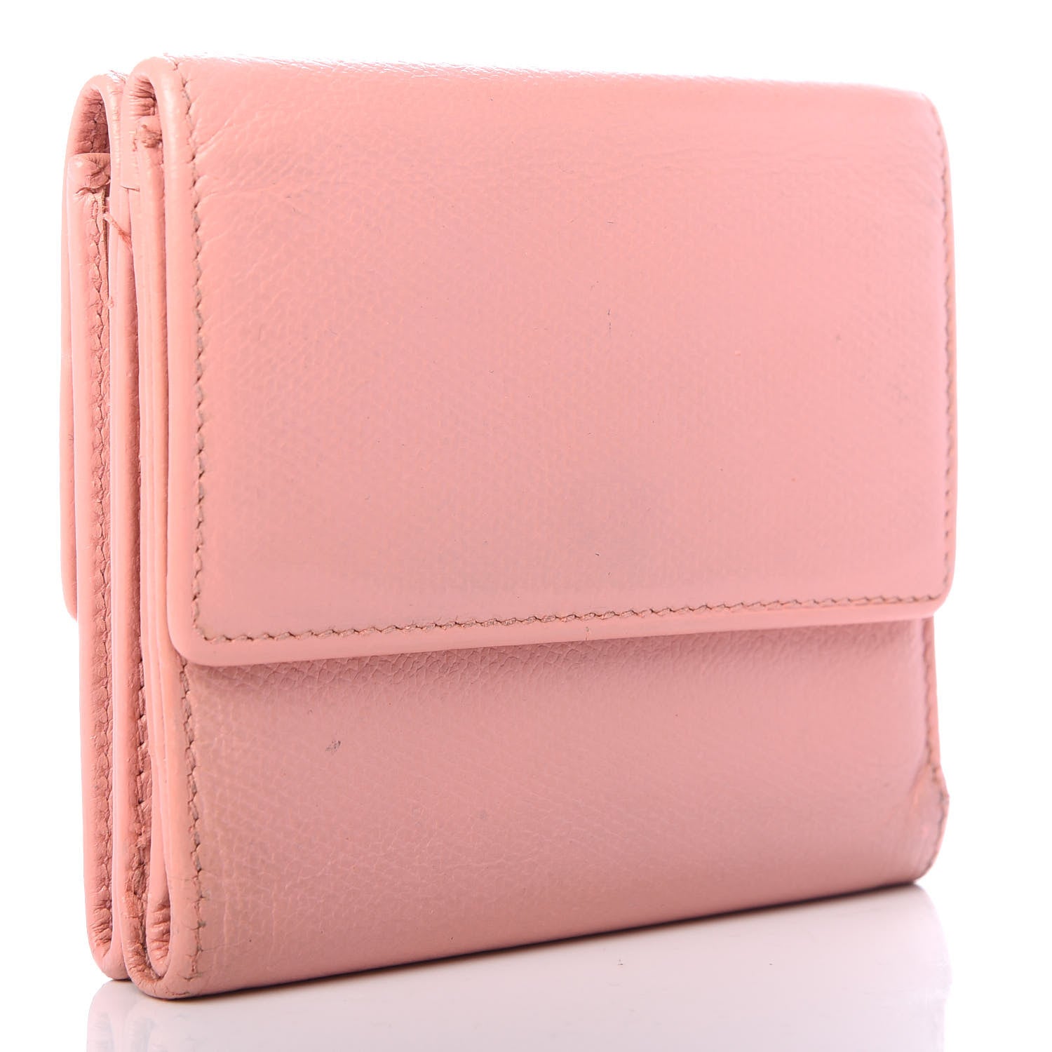 Chanel Grained Calfskin CC Button Compact Wallet Pink 3 of 9