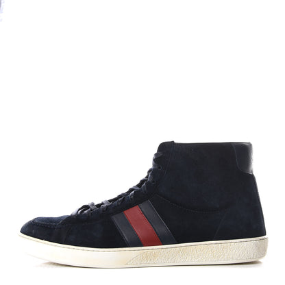 Gucci Suede Web High Top Sneakers 11 Blue 1 of 9