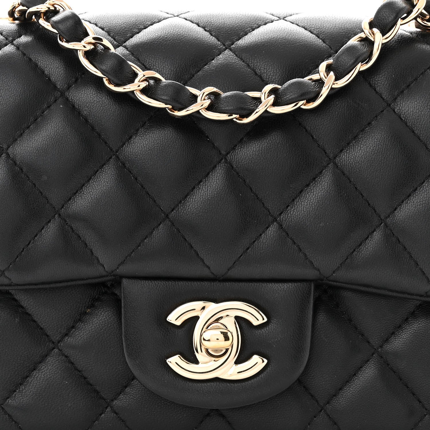 Chanel Lambskin Quilted Mini Square Flap Black 8 of 10