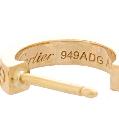 18K Yellow Gold Small LOVE Hoop Earrings