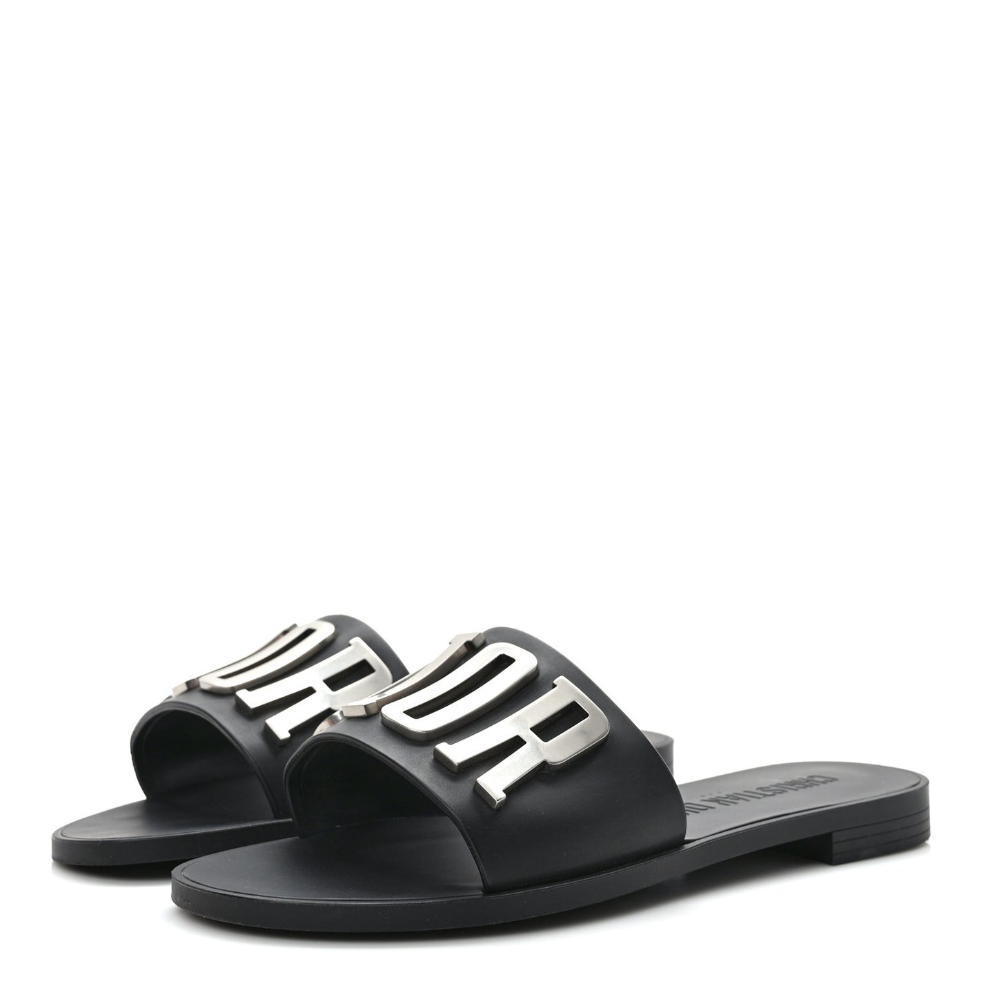 Calfskin Dio(r)evolution 10mm Slide Sandals 39 Black