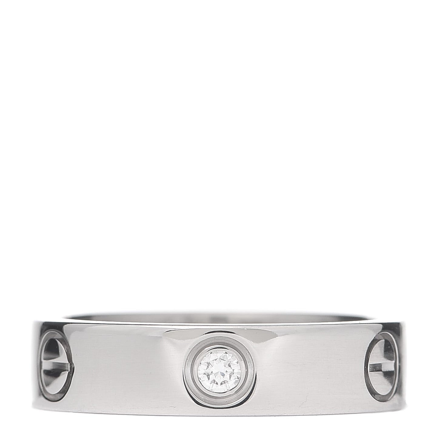 18K White Gold 3 Diamond 5.5mm LOVE Ring 60 9.25