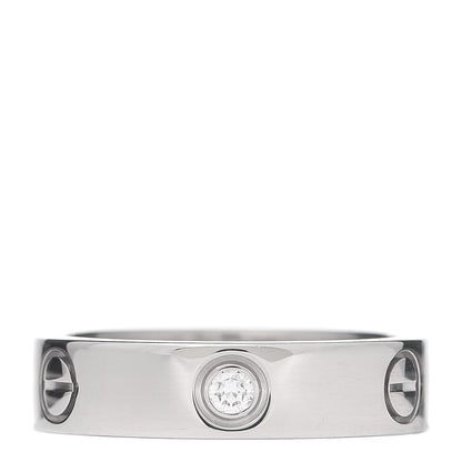 Cartier 18K White Gold 3 Diamond 5.5mm LOVE Ring 60 9.25 1 of 4
