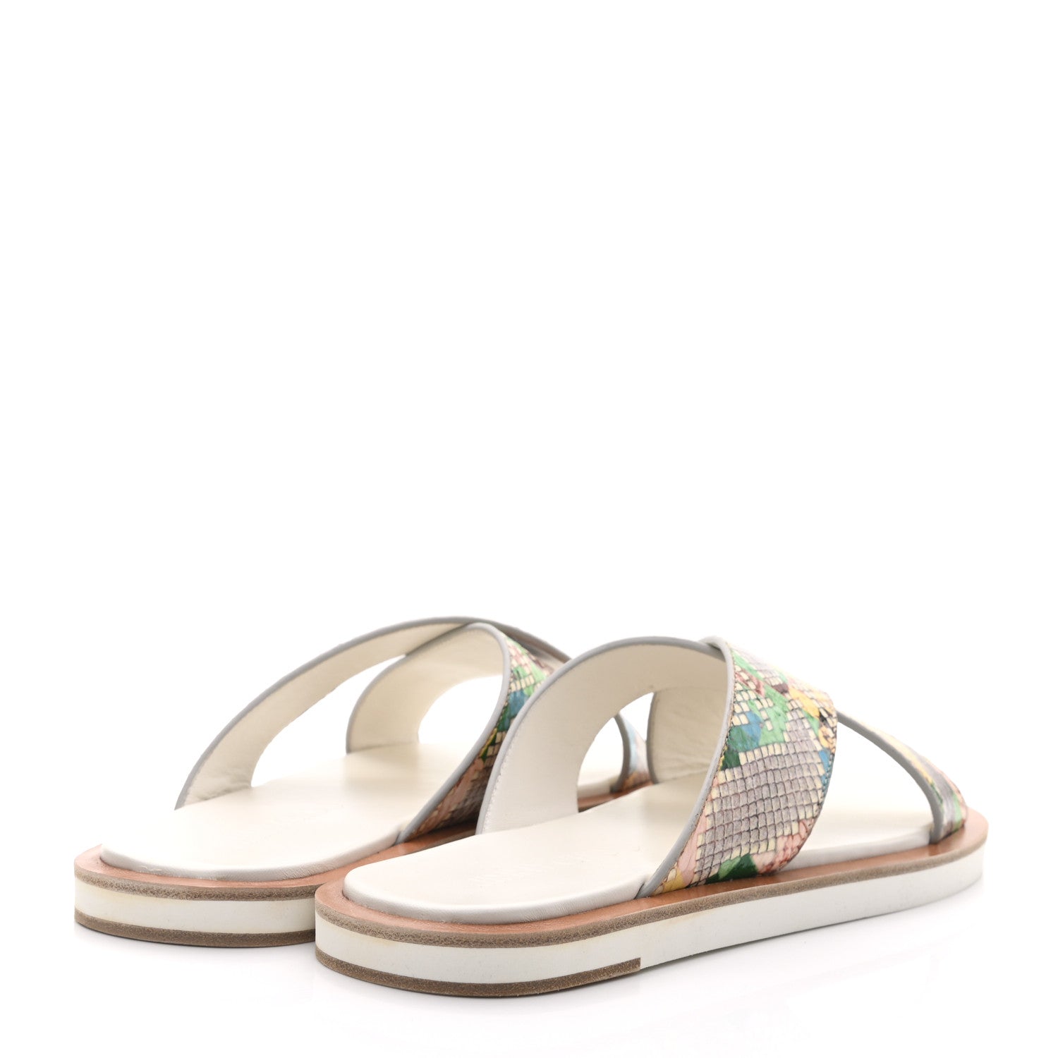 Jimmy Choo Glossy Rainbow Elaphe Palmo Sunrise Flat Sandals 42 Multicolor 4 of 9