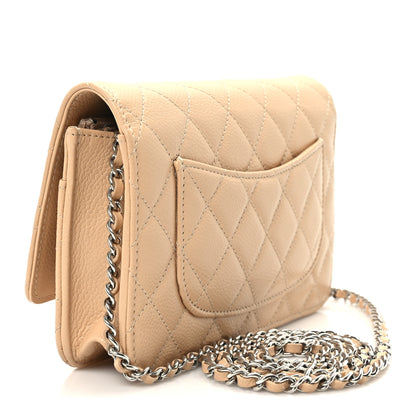 Chanel Caviar Quilted Wallet on Chain WOC Beige 2 of 10