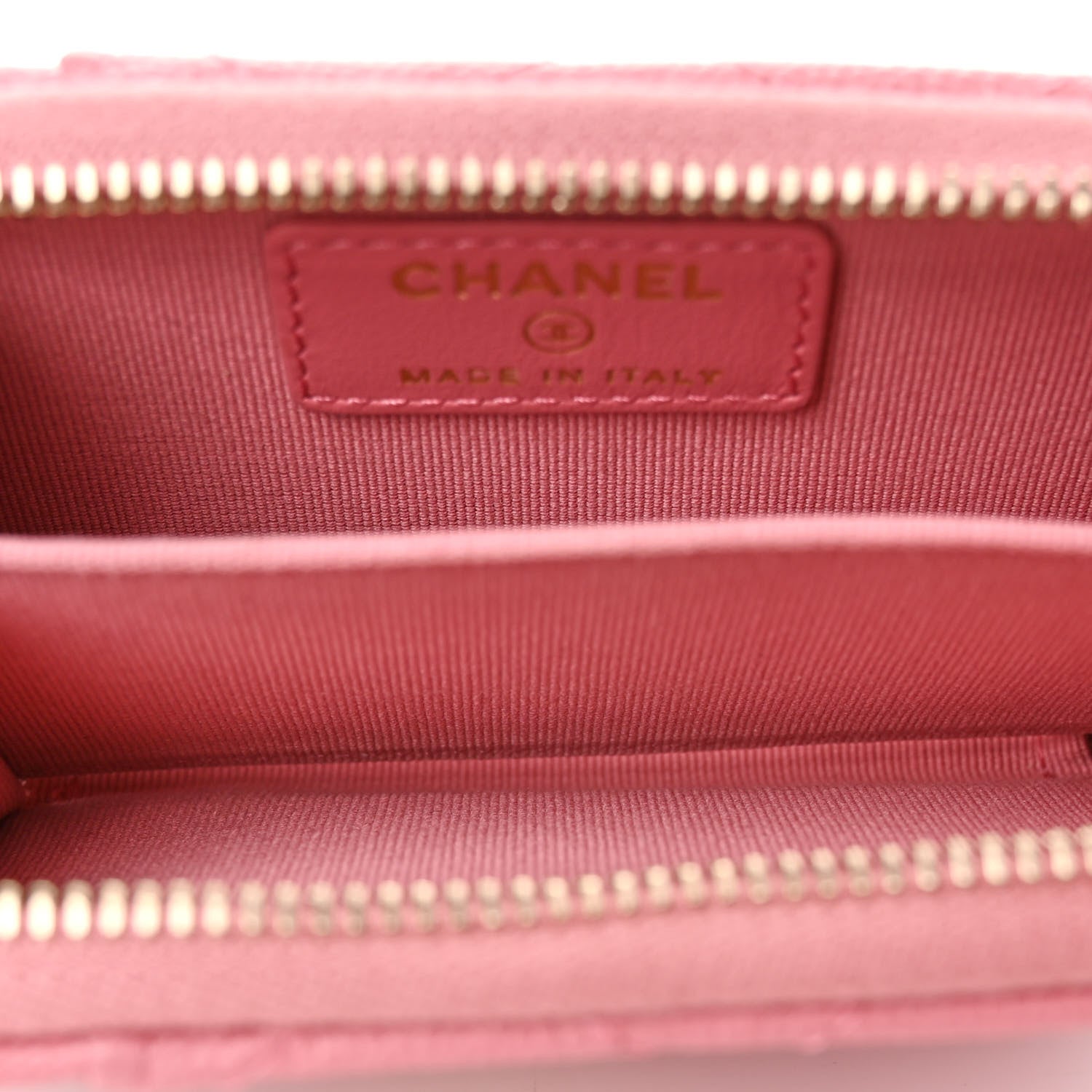 Chanel Caviar Quilted Zip Card Holder Pink 5 of 9