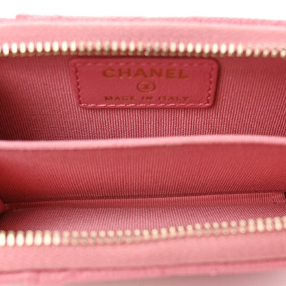 Chanel Caviar Quilted Zip Card Holder Pink 5 of 9