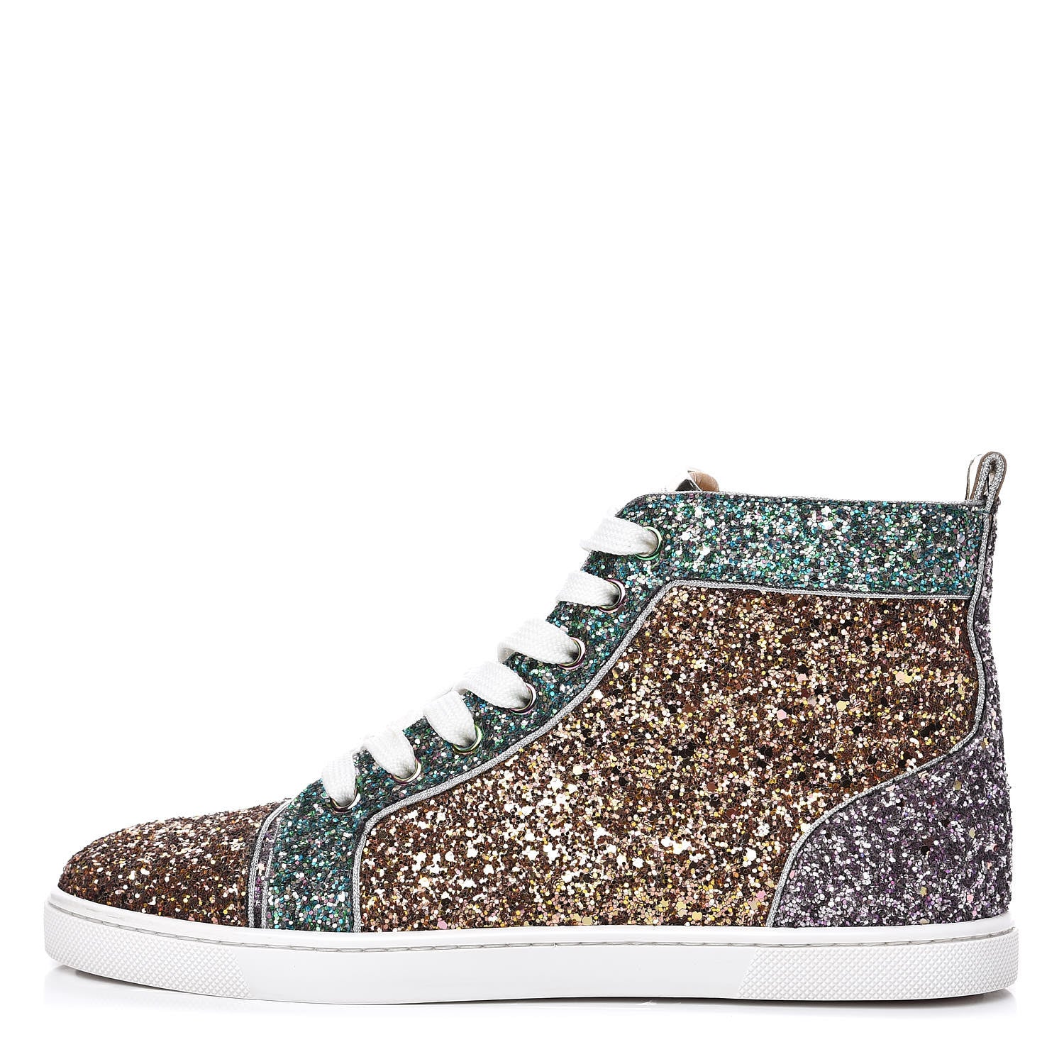 Christian Louboutin Bip Bip Glitter Womens Orlato Flat Sneakers 37.5 Multicolor 1 of 9