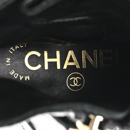 Chanel Lambskin Pearl Short Boots 38.5 Black 9 of 13