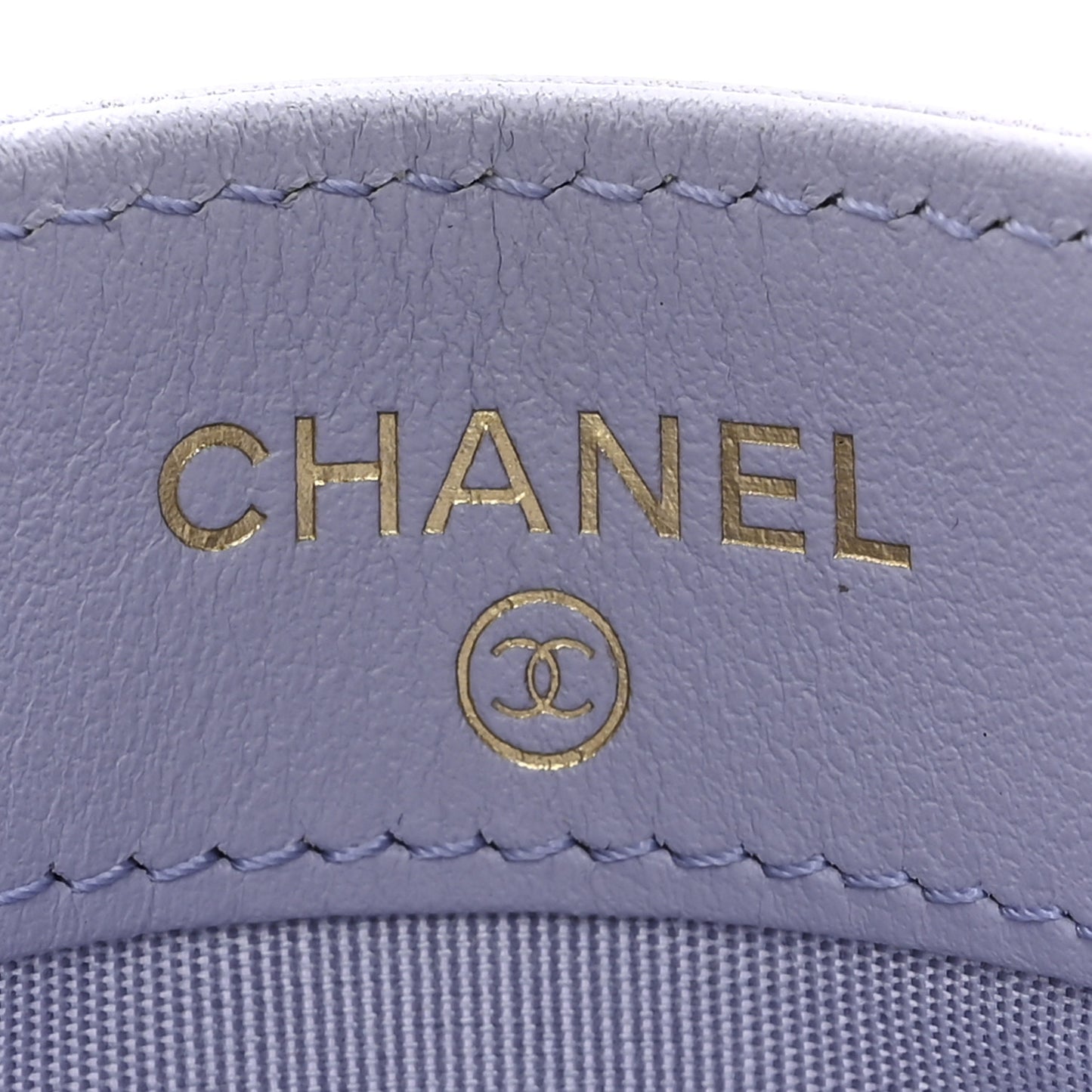 Lambskin Quilted Chanel 19 Card Holder Light Purple