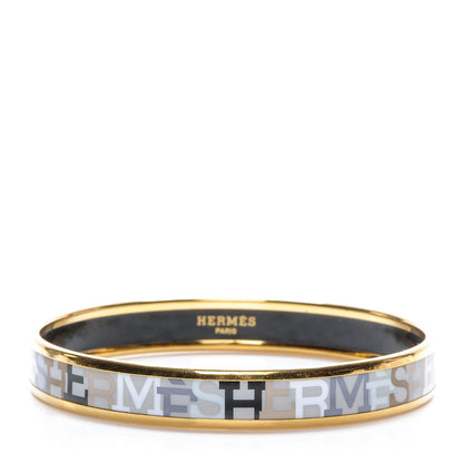 Hermes Enamel Printed Capitales Narrow Bracelet 70 1 of 5
