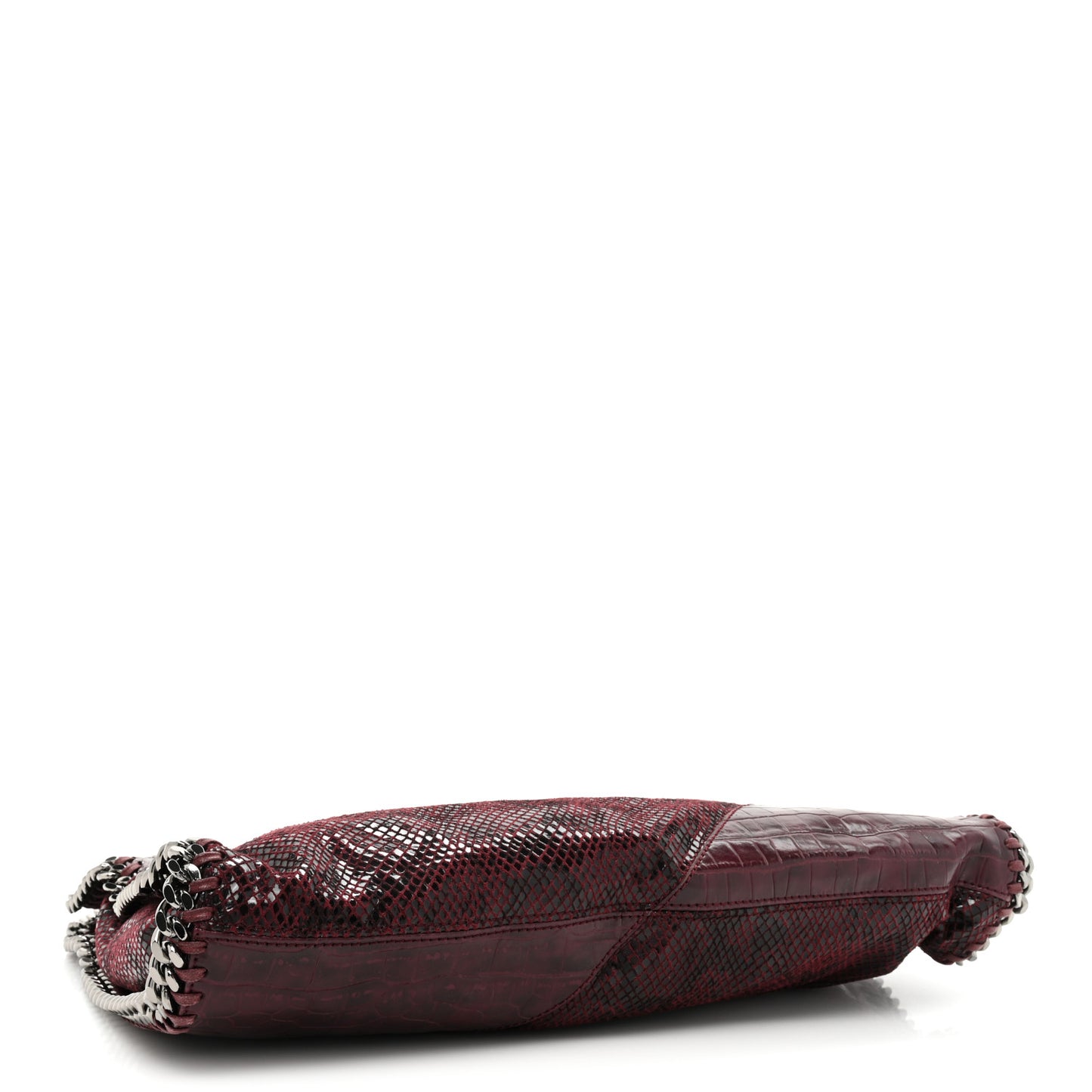 Eco Python Croc Small Falabella Fold Over Tote Red