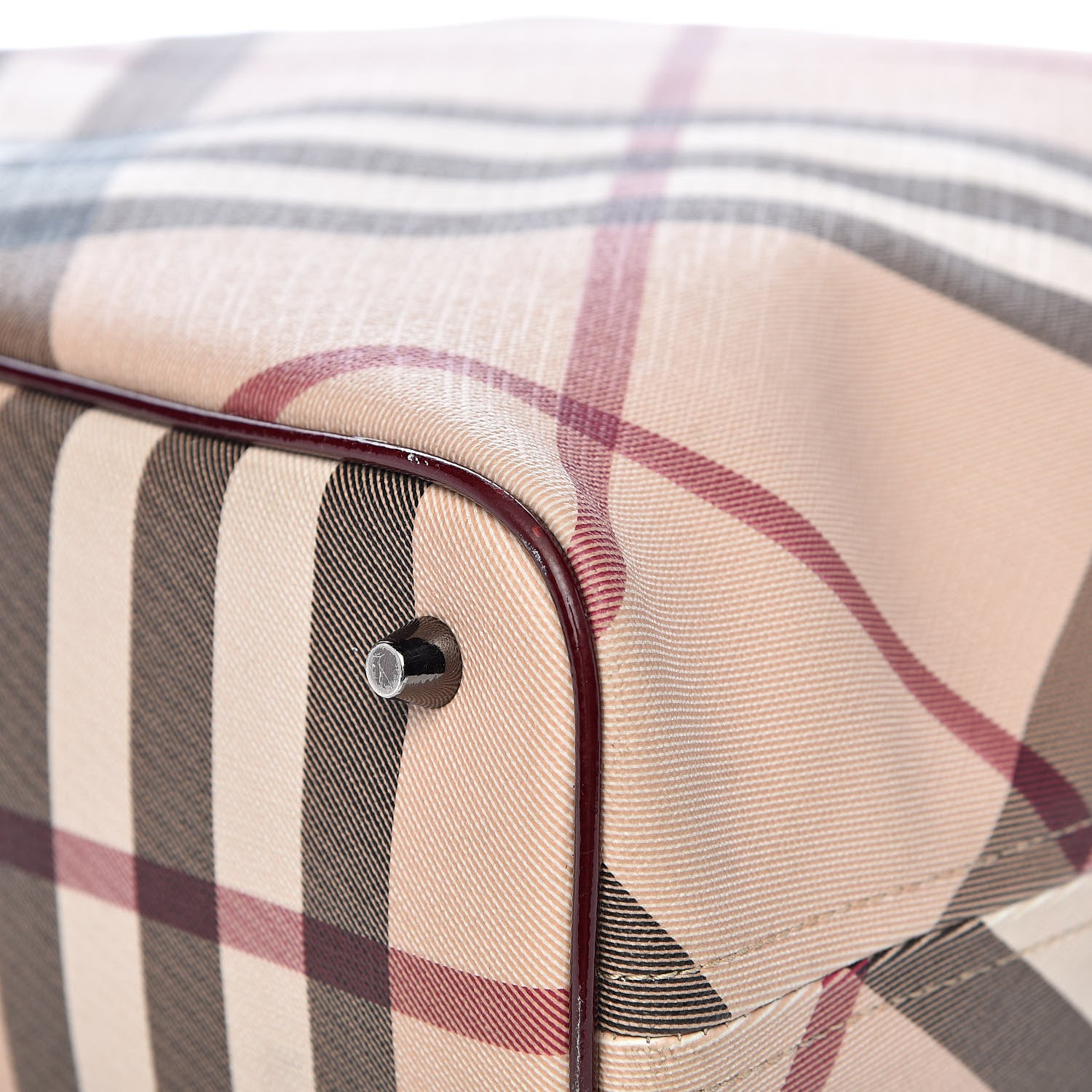 Burberry Supernova Check Regent Tote Berry Red 15 of 17