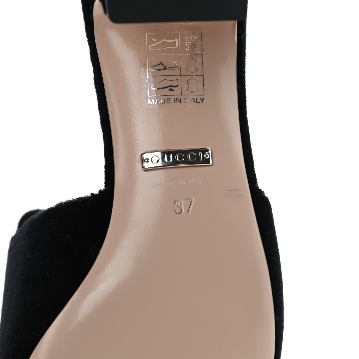 Gucci Velvet Crystal Square G Madelyn Mules 37 Black 10 of 11