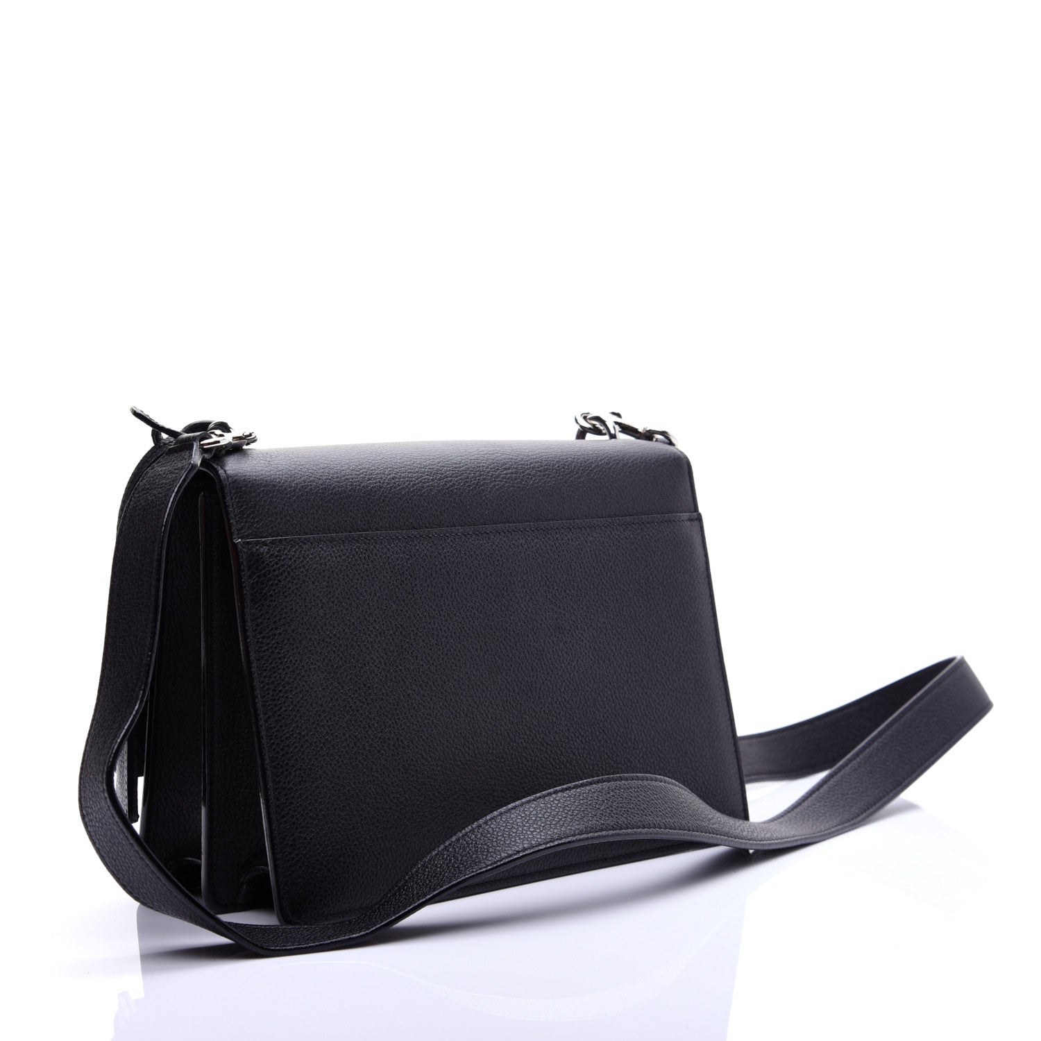 Saint Laurent Grained Calfskin Medium Monogram Sunset Satchel Black 3 of 15