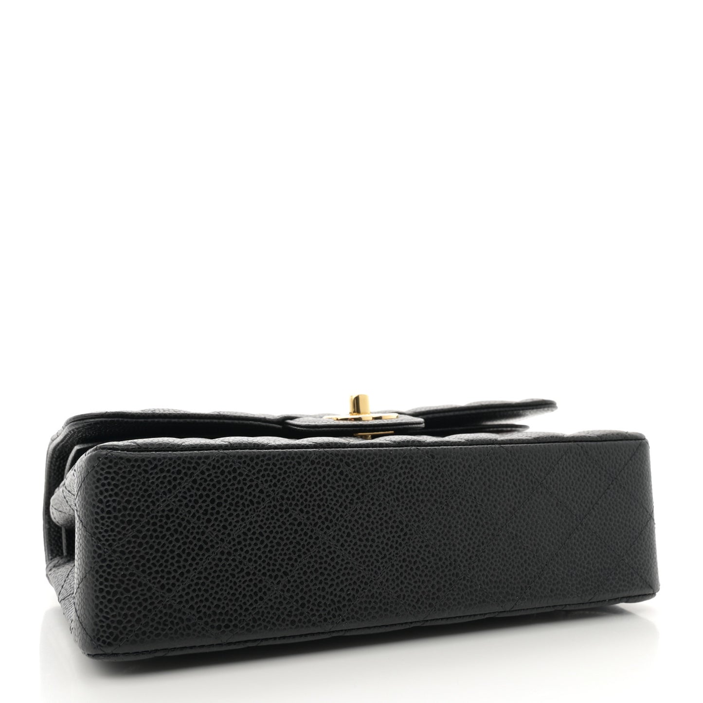 Caviar Quilted Small Double Flap Black
