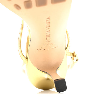 Bottega Veneta Lambskin Stretch Multi Strap 90mm Sandals 37.5 Gold 7 of 9