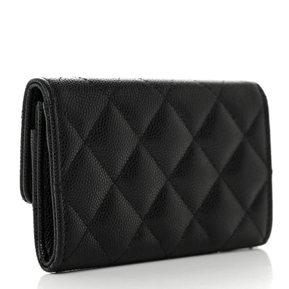 Chanel Caviar Quilted Textured CC Flap Card Holder Black 3 of 9