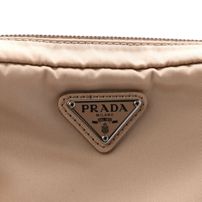 Prada Tessuto Nylon Vela Saffiano Necessaire Wristlet Pouch Cammeo 6 of 10