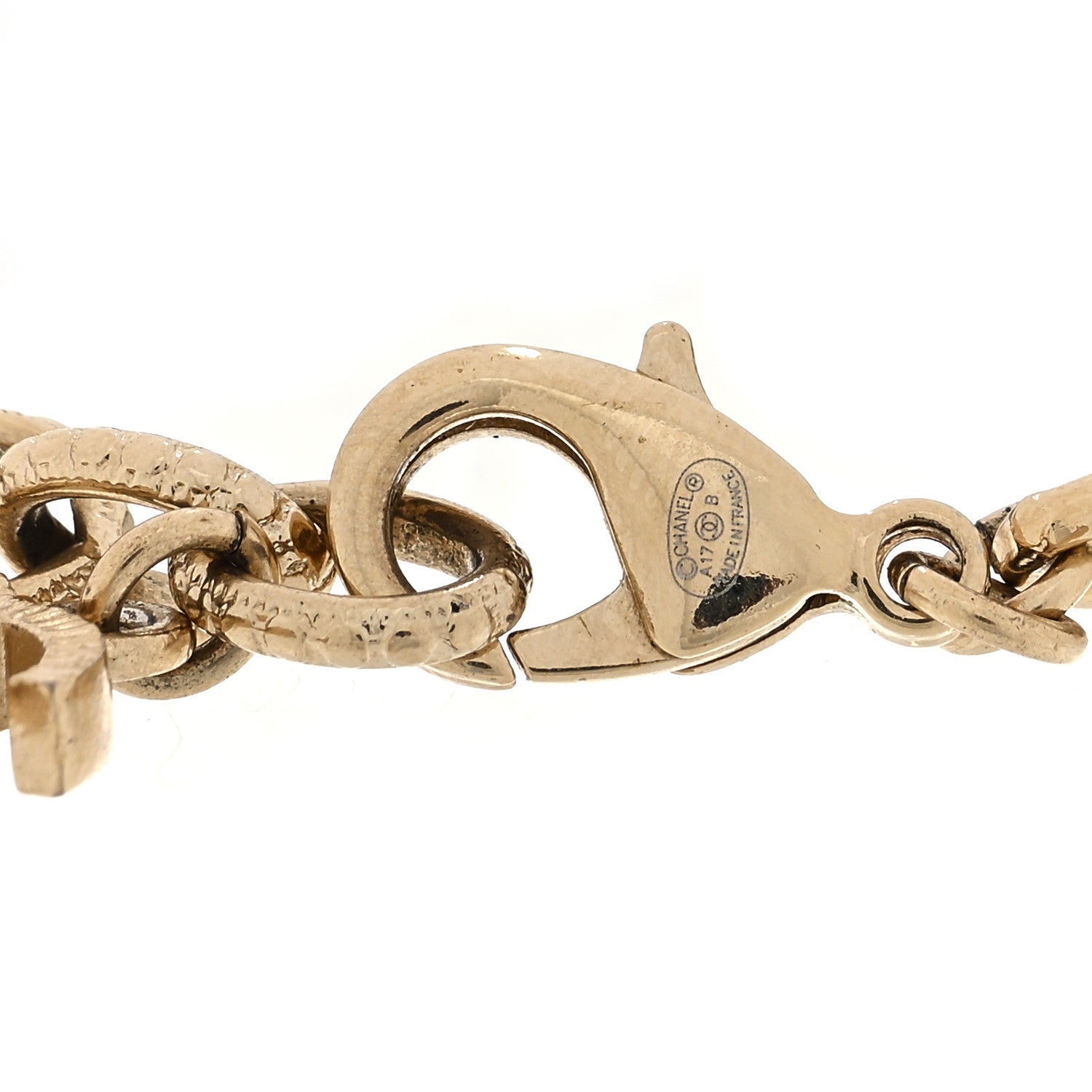 Chanel Crystal CC Chain Link Bracelet Gold 3 of 3