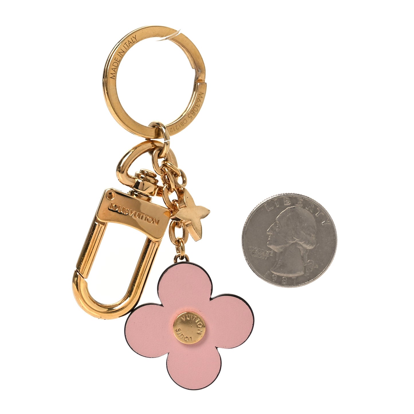 Monogram Blooming Flowers BB Bag Charm Key Holder Pink