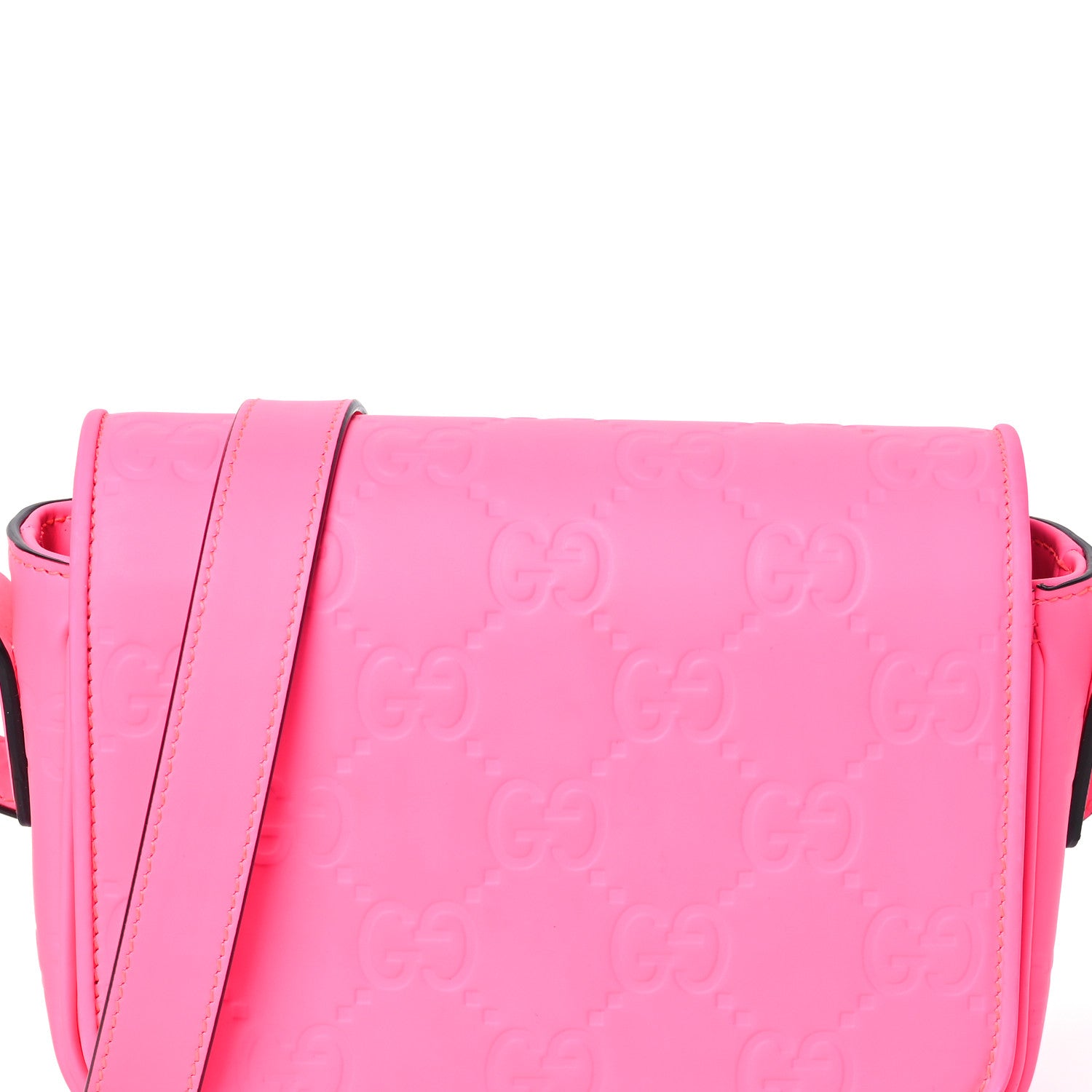 Gucci Calfskin GG Rubber Effect Super Mini Bag  Pink 7 of 9
