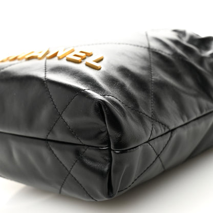 Chanel Shiny Calfskin Quilted Mini Chanel 22 Black 10 of 10