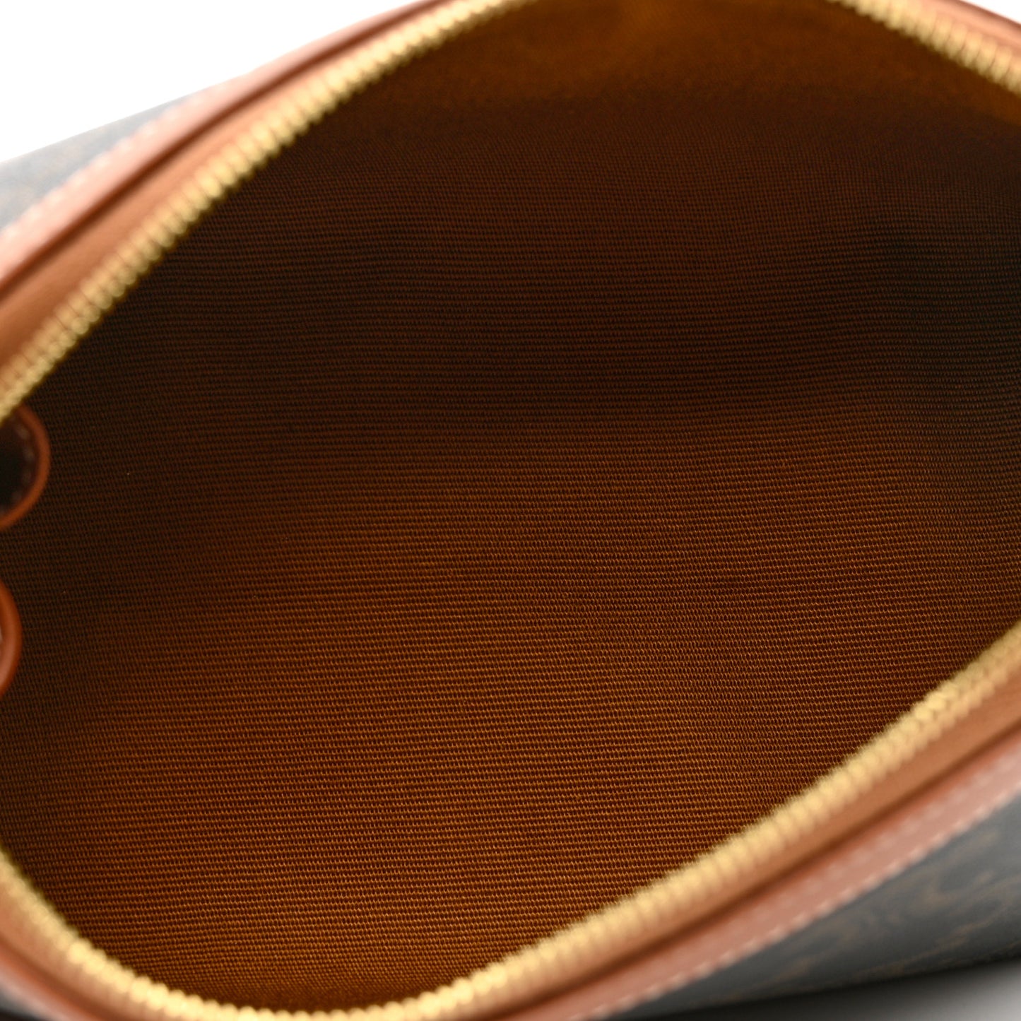 Triomphe Canvas Calfskin Small Cosmetic Pouch Tan