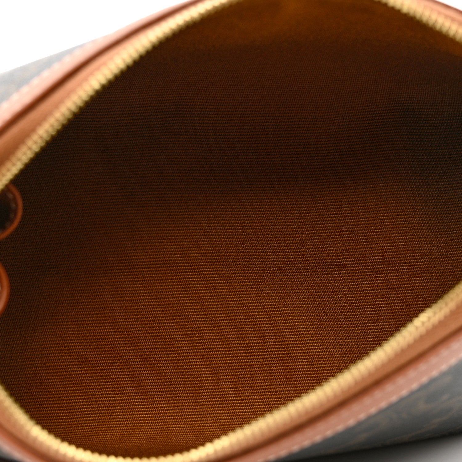 Celine Triomphe Canvas Calfskin Small Cosmetic Pouch Tan 5 of 6
