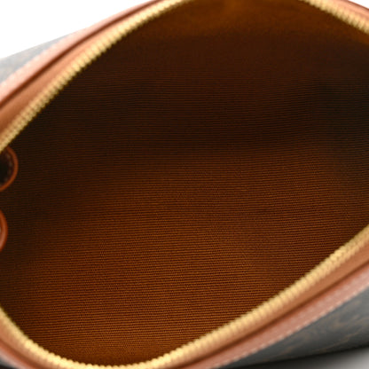 Celine Triomphe Canvas Calfskin Small Cosmetic Pouch Tan 5 of 6